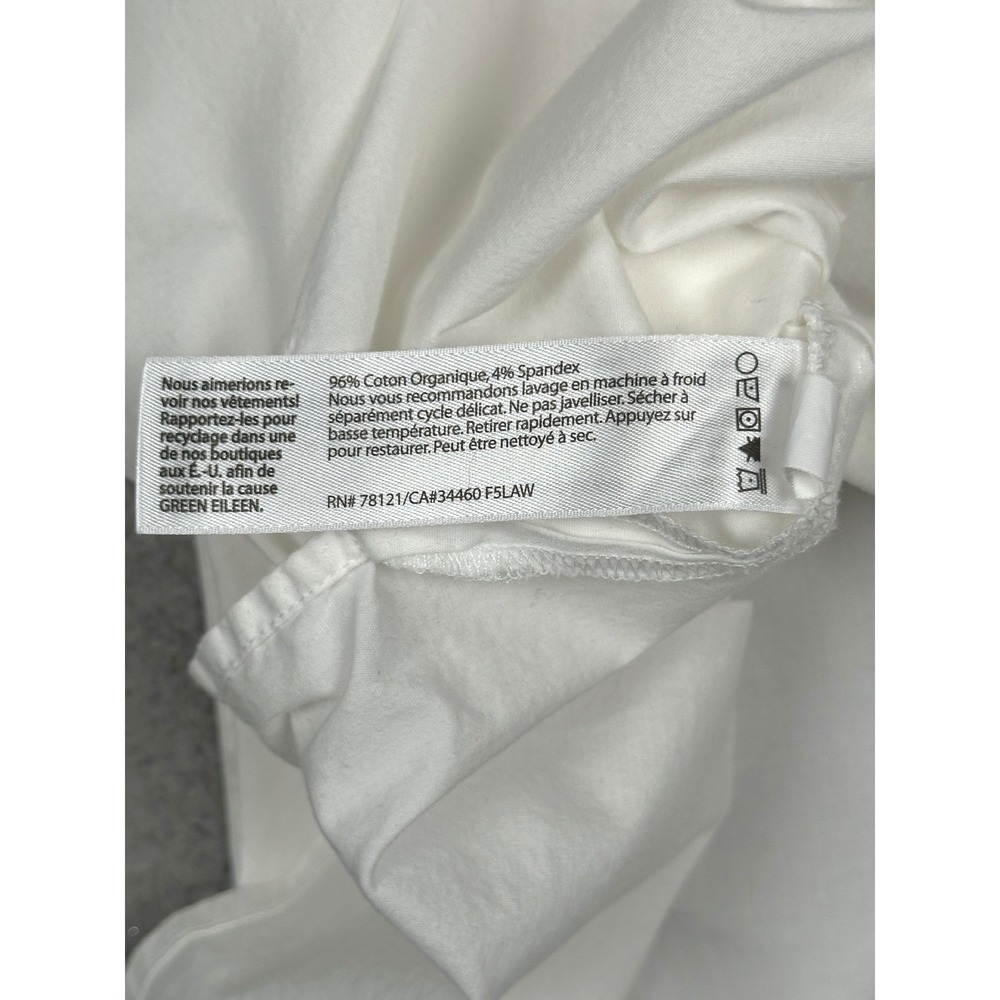 Eileen Fisher Sleeveless Tunic Women's XXS White Organic Cotton Button Up Shirt - Picture 9 of 11